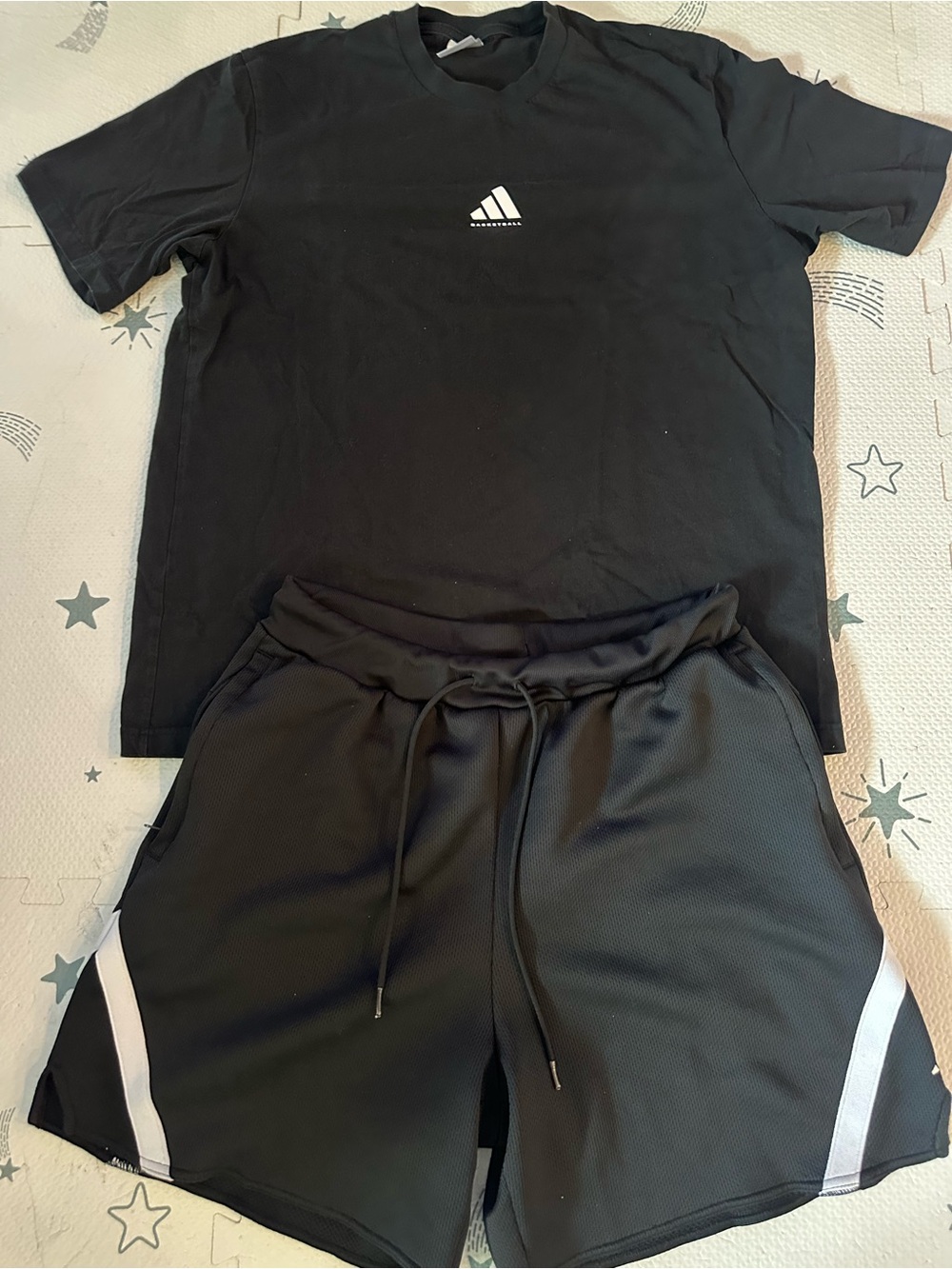 Adidas Basketball Black Shirt & Shorts Bundle